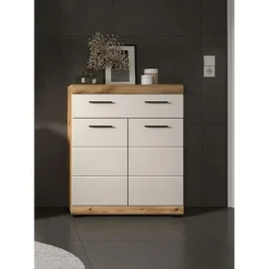 Badmeubelsets-Merkloos Hioshop Scout badkamerkast 2 deuren- 1 lade kasjmier decor mat- eiken decor