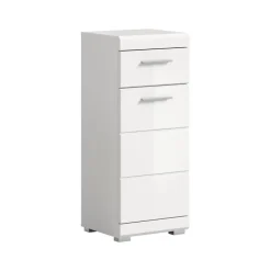 Hoge Kasten-Merkloos Hioshop Scout badkamerkast 1 deur- 1 lade wit hoogglans- wit
