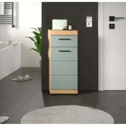 Merkloos Hioshop Scout badkamerkast 1 deur- 1 lade salvie decor- eiken decor