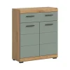 Badmeubelsets-Merkloos Hioshop Scout badkamerkast 2 deuren- 1 lade salvie decor- eiken decor