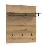 Kapstokken-Hioshop Scout kapstok 3 haken 1 kledingstang 1 plank eik decor