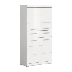 Merkloos Hioshop Scout kolomkast 4 deuren- 1 lade wit hoogglans- wit