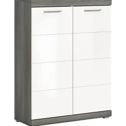 Hioshop Scout schoenenkast 2 deuren wit hoogglans