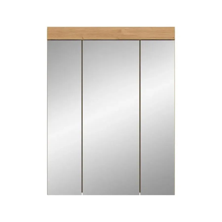 Merkloos Hioshop Scout spiegelkast 3 spiegeldeuren salvie decor- eiken decor