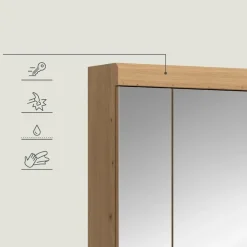 Merkloos Hioshop Scout spiegelkast 3 spiegeldeuren salvie decor- eiken decor