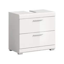 Merkloos Hioshop Scout wastafel 2 deuren- 2 lades- 2 planken wit hoogglans- wit