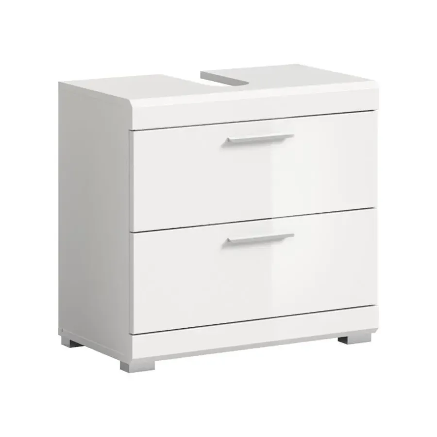 Merkloos Hioshop Scout wastafel 2 deuren- 2 lades- 2 planken wit hoogglans- wit