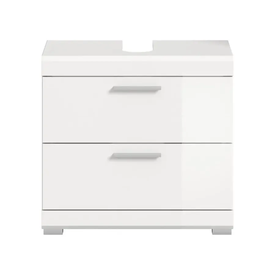 Merkloos Hioshop Scout wastafel 2 deuren- 2 lades- 2 planken wit hoogglans- wit