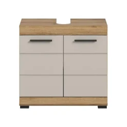 Wastafelkasten-Merkloos Hioshop Scout wastafel 2 deuren kasjmier decor mat- eiken decor