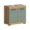 Wastafelkasten-Merkloos Hioshop Scout wastafel 2 deuren- 2 lades salvie decor- eiken decor