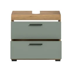 Merkloos Hioshop Scout wastafel 2 deuren- 2 lades- 2 planken salvie decor- eiken decor
