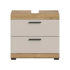 Merkloos Hioshop Scout wastafel 2 lades kasjmier decor mat- eiken decor