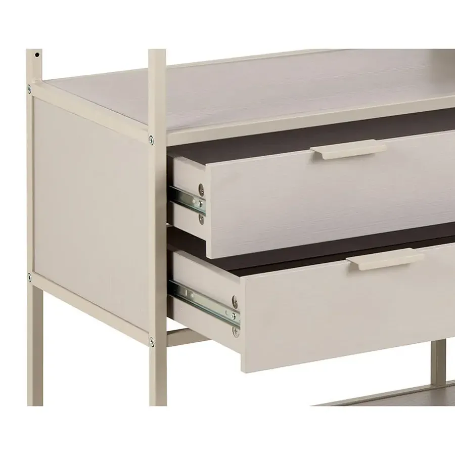 Wandkasten-Hioshop Sea wandkast 2 lades 3 planken grijs