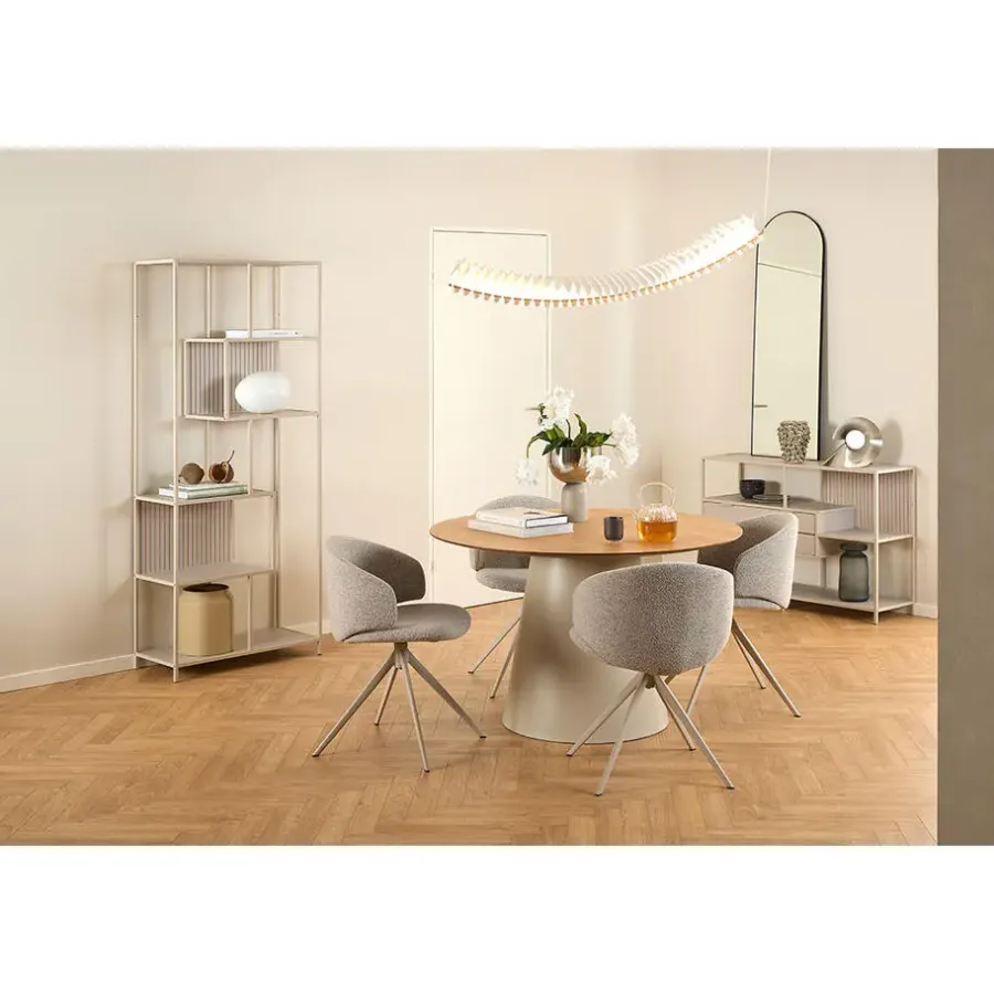Wandkasten-Hioshop Sea wandkast 2 lades 3 planken grijs