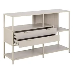 Wandkasten-Hioshop Sea wandkast 2 lades 3 planken grijs