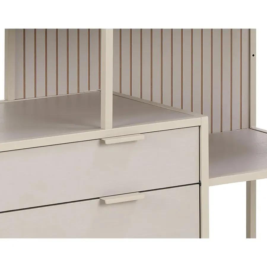 Wandkasten-Hioshop Sea wandkast 2 lades 3 planken grijs