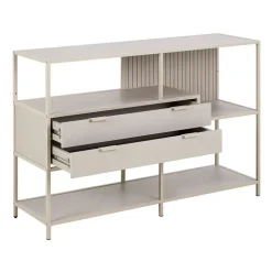Wandkasten-Hioshop Sea wandkast 2 lades 3 planken grijs