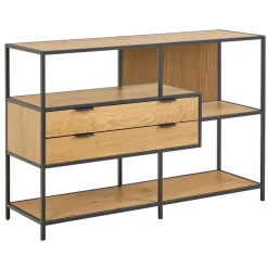 Wandkasten-Hioshop Sea wandkast 2 lades 3 planken natuur