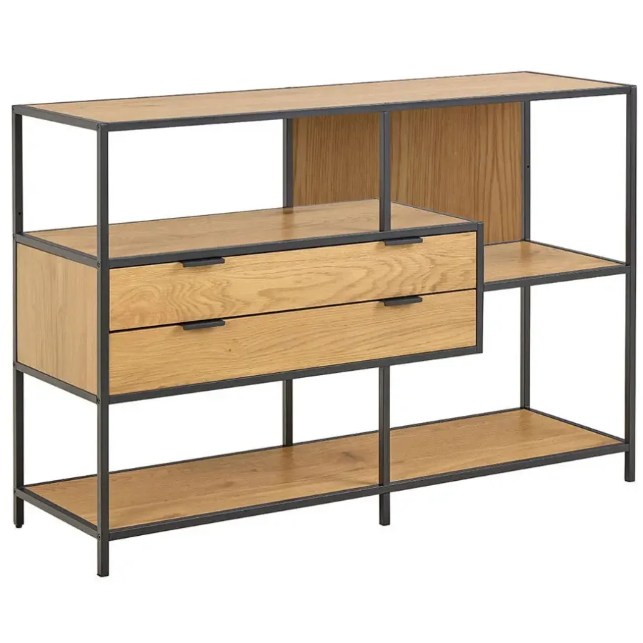 Wandkasten-Hioshop Sea wandkast 2 lades 3 planken natuur