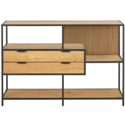 Wandkasten-Hioshop Sea wandkast 2 lades 3 planken natuur