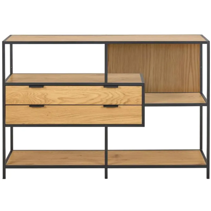 Wandkasten-Hioshop Sea wandkast 2 lades 3 planken natuur
