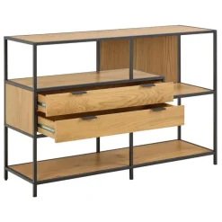 Wandkasten-Hioshop Sea wandkast 2 lades 3 planken natuur
