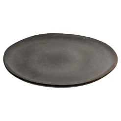 Hioshop Selma Dinerdbord keramiek set van 4 grijs- bruin