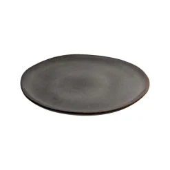 Hioshop Selma Lunchbord keramiek set van 4 grijs- bruin