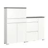 Merkloos Hioshop Shoelove schoenenkast set met 2 3 deuren- 2 vouwdeuren- 1 lade wit