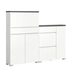 Merkloos Hioshop Shoelove schoenenkast set met 2 3 deuren- 2 vouwdeuren- 1 lade wit