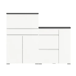 Merkloos Hioshop Shoelove schoenenkast set met 2 3 deuren- 2 vouwdeuren- 1 lade wit