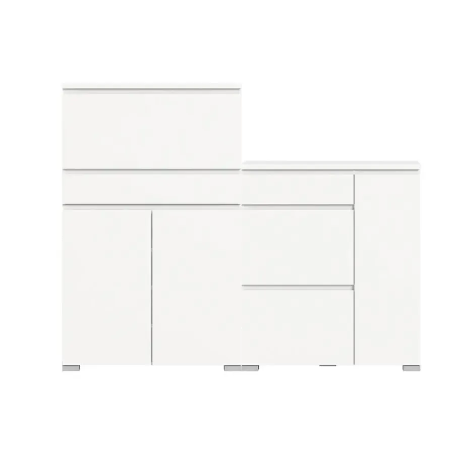 Schoenenkasten-Merkloos Hioshop Shoelove schoenenkast set met 2 3 deuren- 2 vouwdeuren- 1 lade wit