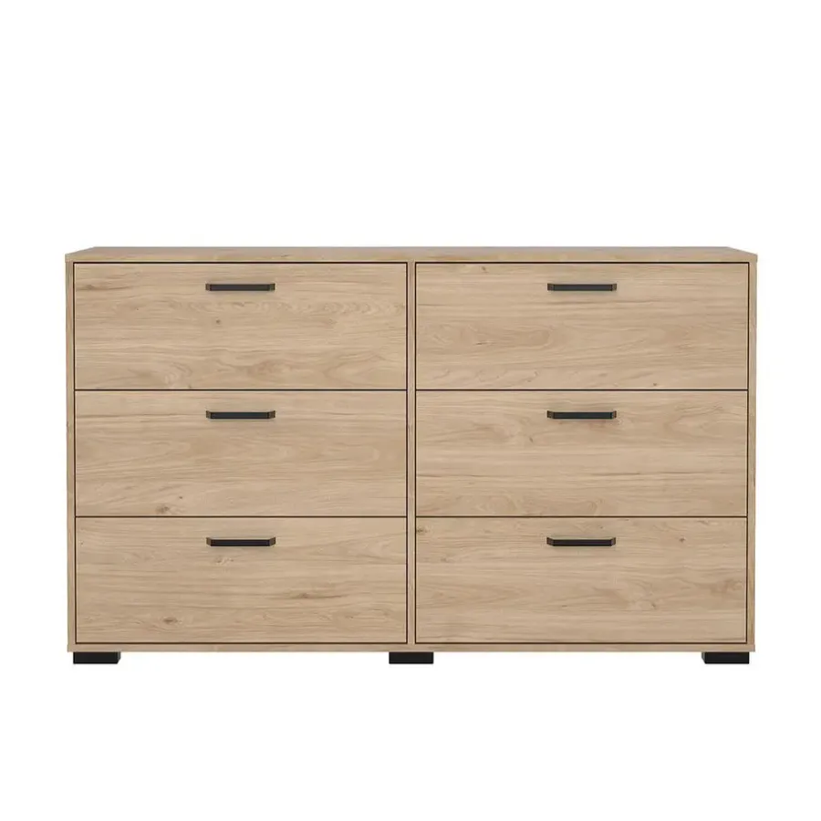 Hioshop Sofia ladekast 6 lades eikdecor