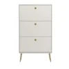 Hioshop Softline schoenenkast 3 kleppen wit