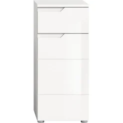 Merkloos Hioshop Solero badkamerkast 1 deur- 1 lade wit hoogglans- wit