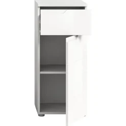 Merkloos Hioshop Solero badkamerkast 1 deur- 1 lade wit hoogglans- wit