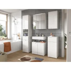 Merkloos Hioshop Solero badkamerkast 1 deur- 1 lade wit hoogglans- wit