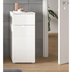 Merkloos Hioshop Solero badkamerkast 1 deur- 1 lade wit hoogglans- wit