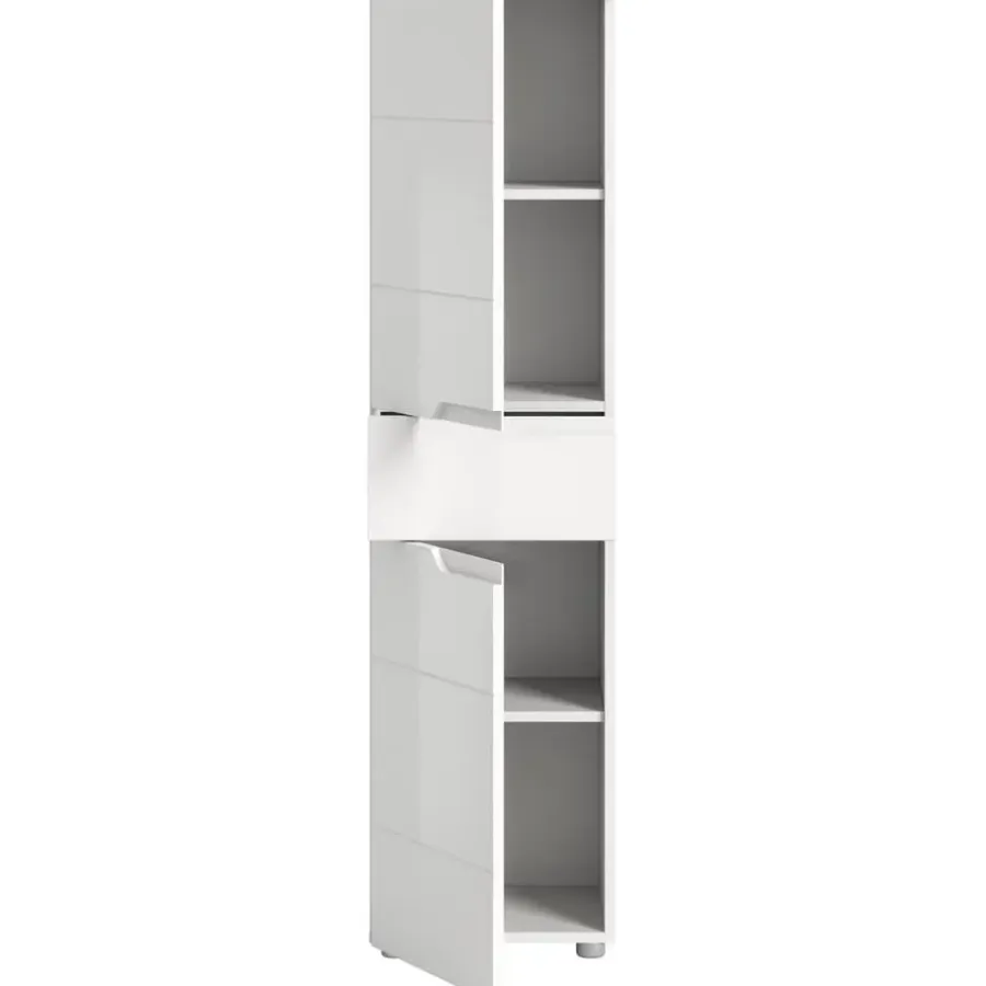 Merkloos Hioshop Solero badkamerkast 2 deuren- 1 lade wit hoogglans- wit
