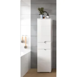 Merkloos Hioshop Solero badkamerkast 2 deuren- 1 lade wit hoogglans- wit