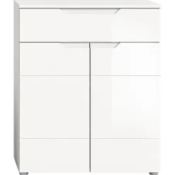 Merkloos Hioshop Solero schoenenkast 2 deuren- 1 lade wit hoogglans- wit