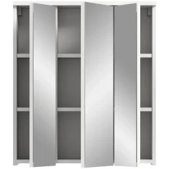 Spiegelkasten-Merkloos Hioshop Solero spiegelkast 3 spiegeldeuren wit hoogglans- wit