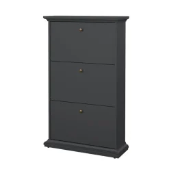 Schoenenkasten-Hioshop Venedig schoenenkast met 3 klepdeuren mat grijs