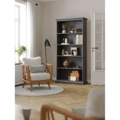 Wandkasten-Hioshop Venedig wandkast 5 vakken mat grijs