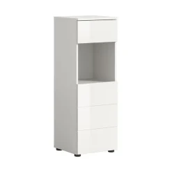Hioshop Vira badkamerkast 1 lade 1 deur 1 vak wit hoogglans- wit
