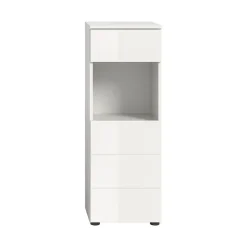 Hioshop Vira badkamerkast 1 lade 1 deur 1 vak wit hoogglans- wit
