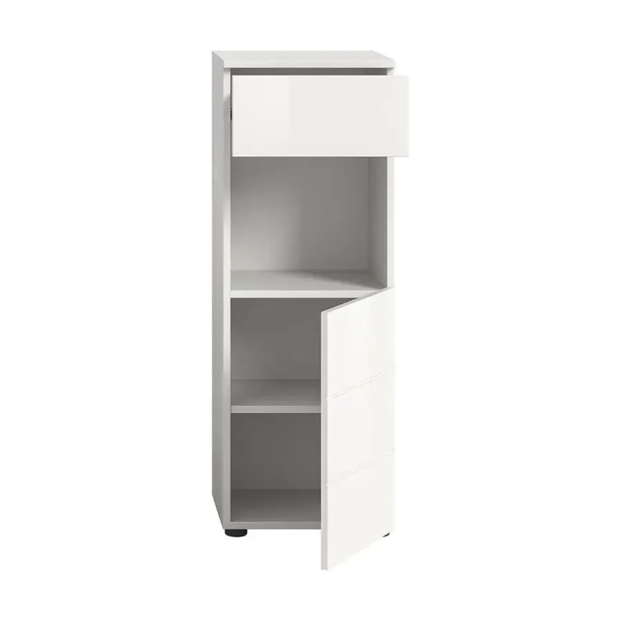 Hioshop Vira badkamerkast 1 lade 1 deur 1 vak wit hoogglans- wit