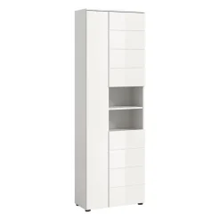 Hioshop Vira kolomkast 3 deuren 2 vakken wit hoogglans- wit