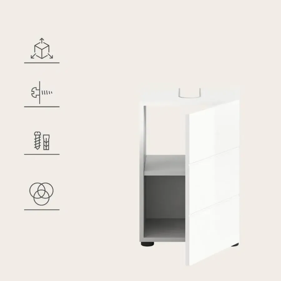 Merkloos Hioshop Vira wastafel 1 deur wit hoogglans- wit