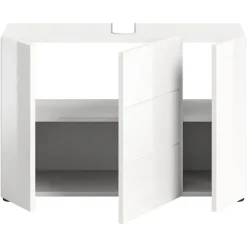 Wastafelkasten-Merkloos Hioshop Vira wastafel 3 deuren- 5 lades wit hoogglans- wit
